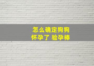 怎么确定狗狗怀孕了 验孕棒